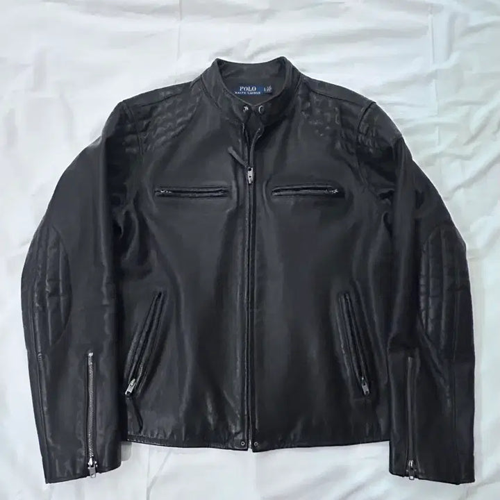 [BUNJANG] Polo Ralph Lauren Cowhide Leather Moto Racer Jacket / 폴로 랄프 로렌 카우 레더 모토 레이서 자켓 L