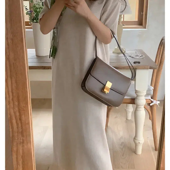 [BUNJANG] Pervbit V-Neck Short Sleeve Knit Dress / 퍼빗 브이넥 반팔 니트원피스 임산부 임부복 렌느