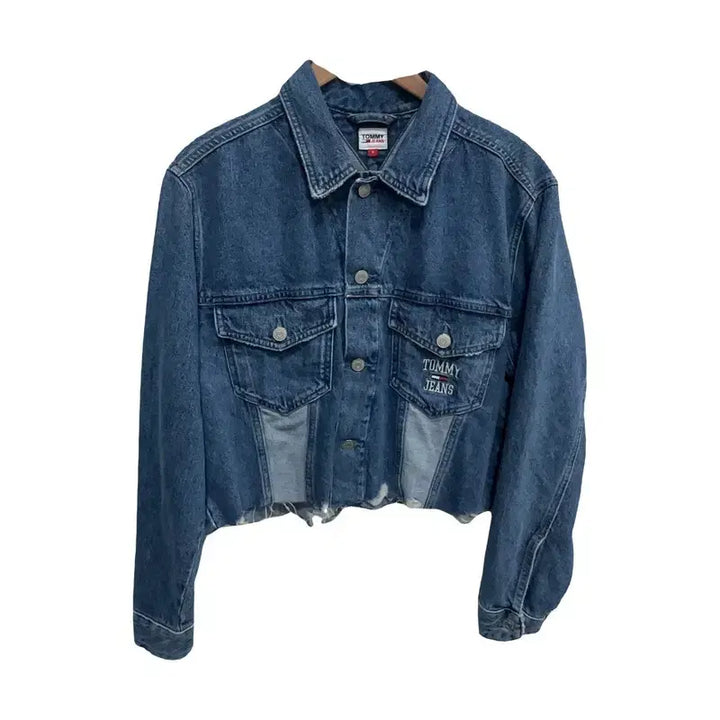 [BUNJANG] Tommy Hilfiger Crop Denim Jacket / 여S/타미힐피거 크롭 데님 자켓