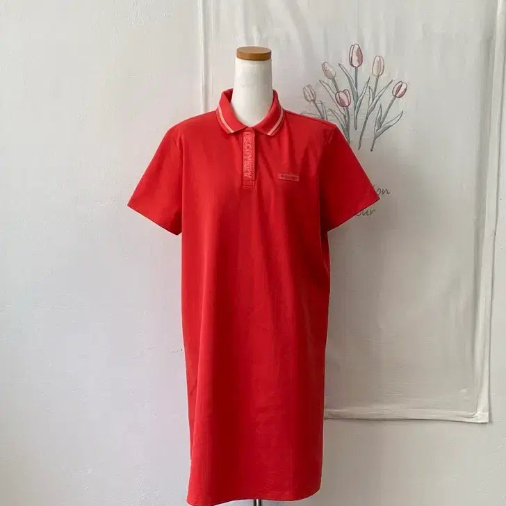 [BUNJANG] Discovery Expedition Red Polo Dress / 1회착용- 디스커버리 익스페디션의 레드 컬러 폴로 원피스