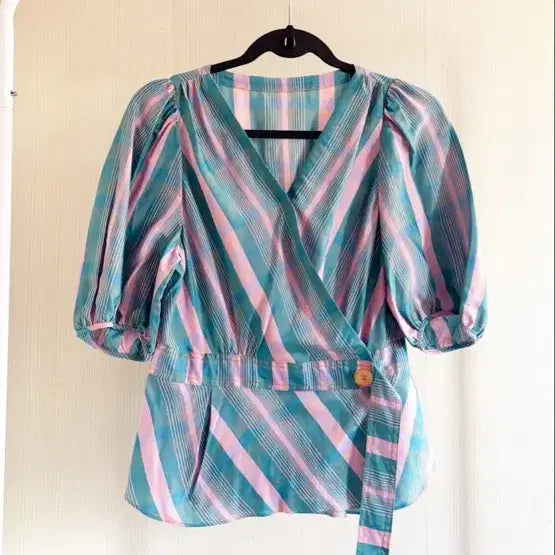 [BUNJANG] DEWL Stripe Wrap Blouse / DEWL 듀엘 랩 블라우스