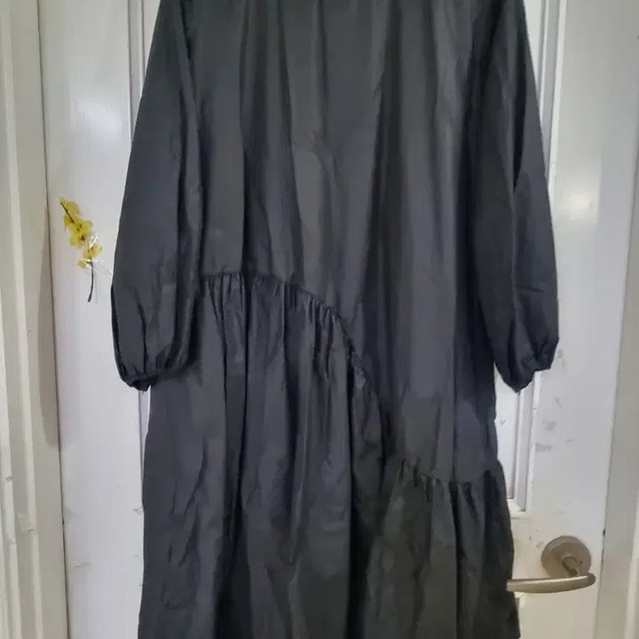 [BUNJANG] Black Cotton Long Dress / 봄 여름  디자인이쁜 고급스러운  바스락 면 롱원피스 가슴단면50