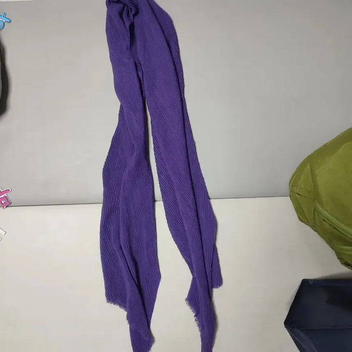 [BUNJANG] Purple Pleated Scarf / 보라색 기계 주름 스카프