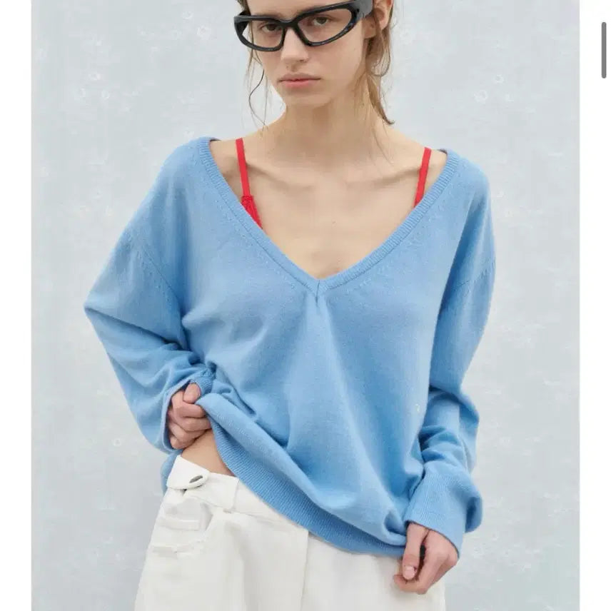 [BUNJANG] Poeto Serena Deep V-Neck Knit / 포에토 딥 브이넥 니트 serena deep v neck knit