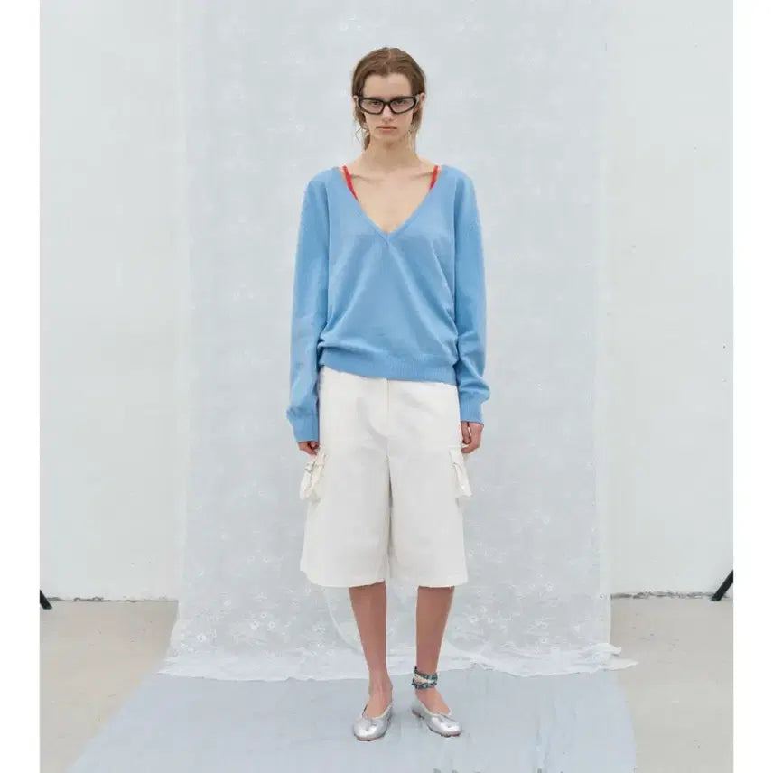 [BUNJANG] Poeto Serena Deep V-Neck Knit / 포에토 딥 브이넥 니트 serena deep v neck knit
