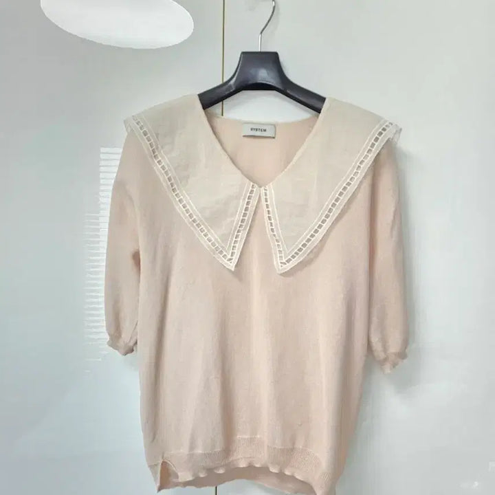 [BUNJANG] System Lace Collar Knit Top / 시스템 레이스 넥카라 니트탑