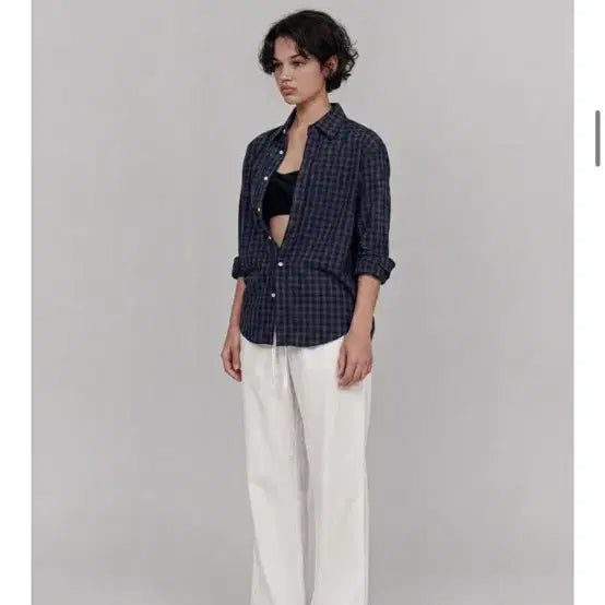 [SOLD OUT] 세포세이 네이비 체크 셔츠