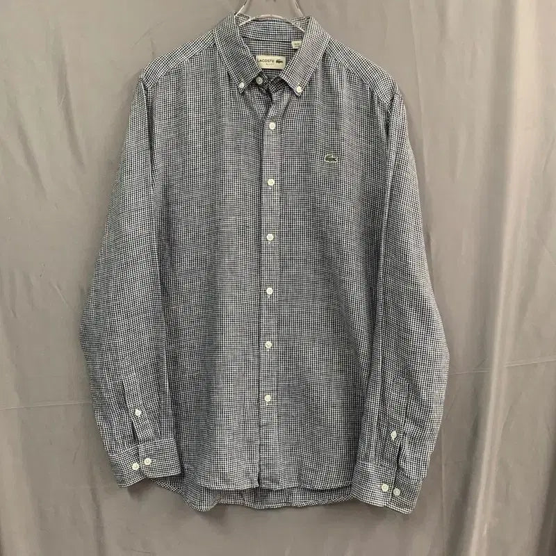 [BUNJANG] Lacoste Slim Fit Linen Check Shirt / L 라코스테 슬림핏 린넨 체크 셔츠 남방