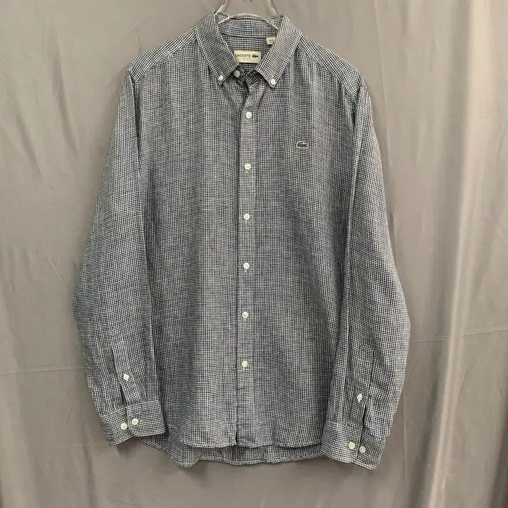 [BUNJANG] Lacoste Slim Fit Linen Check Shirt / L 라코스테 슬림핏 린넨 체크 셔츠 남방