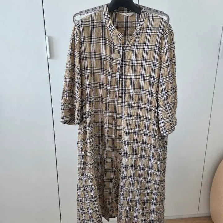 [BUNJANG] Esae Check Pattern Long Shirt Dress / 이새 셔츠