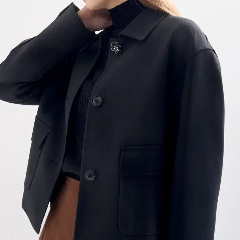 [BUNJANG] LANVIN COLLECTION Black Flower Button Jacket / 새상품)한섬 랑방 LANVIN COLLECTION  블랙 플라워 버튼 포