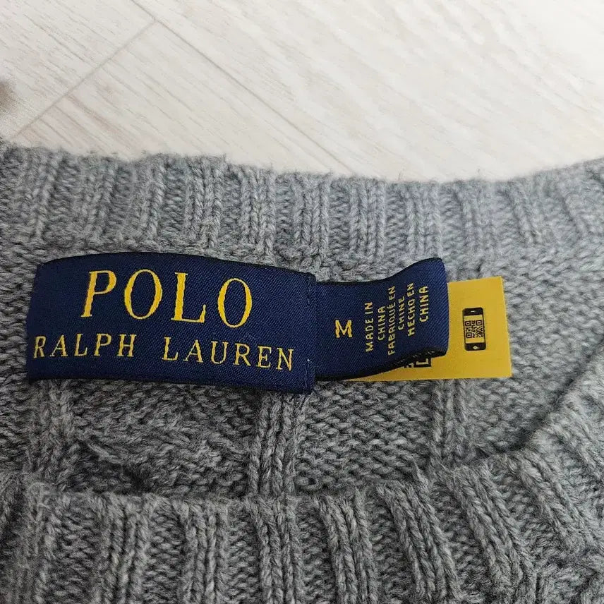 [BUNJANG] Polo Ralph Lauren Cable Knit Sweater Grey M / 폴로 케이블 니트 회색 M