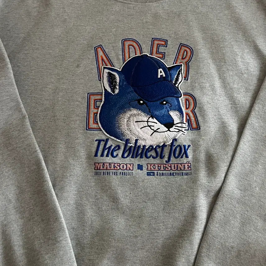 [BUNJANG] Ader Error x Maison Kitsuné Fox Sweatshirt Grey Size A3 / [A3] 아더에러 메종키츠네 폭스 맨투맨 그레이