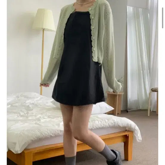 [BUNJANG] Haigle Romantic Mini Dress / 헤이글 로맨틱 미니 원피스(새상품)