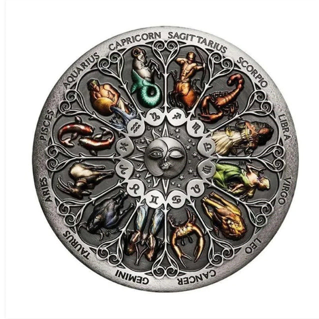 [BUNJANG] Tuvalu Zodiac Challenge Silver Coin / 아름다운 투발루 조디악 챌린지 실버코인 별자리 기념품 동전 주화