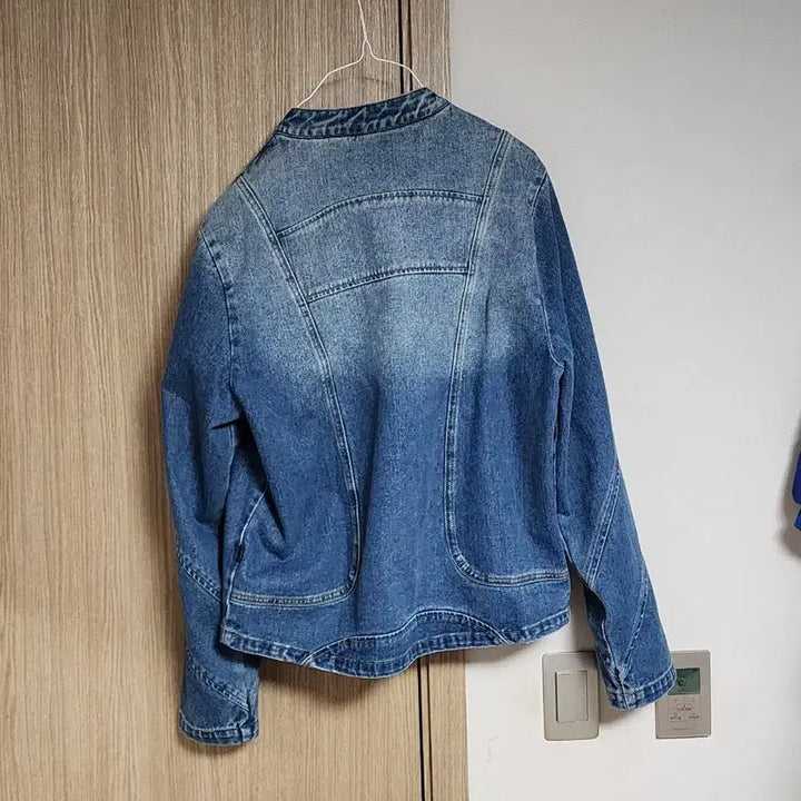 [BUNJANG] Dominant Curved Denim Biker Jacket / 도미넌트 커브드 데님 바이커 자켓