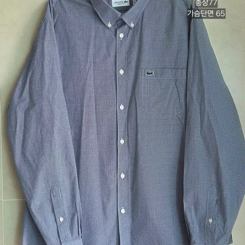 [BUNJANG] Lacoste Micro-Pattern Check Shirt XL / XL 라코스테 마이크로패턴 체크셔츠 (FR44)새컨디션택포