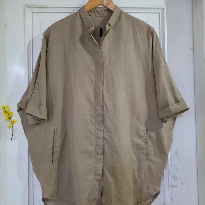 [BUNJANG] Linen Blend Plus Size Blouse / 여름 디자인이쁜 고급스런 빅사이즈 마 린넨 블라우스 깨끗해요 가슴단면70