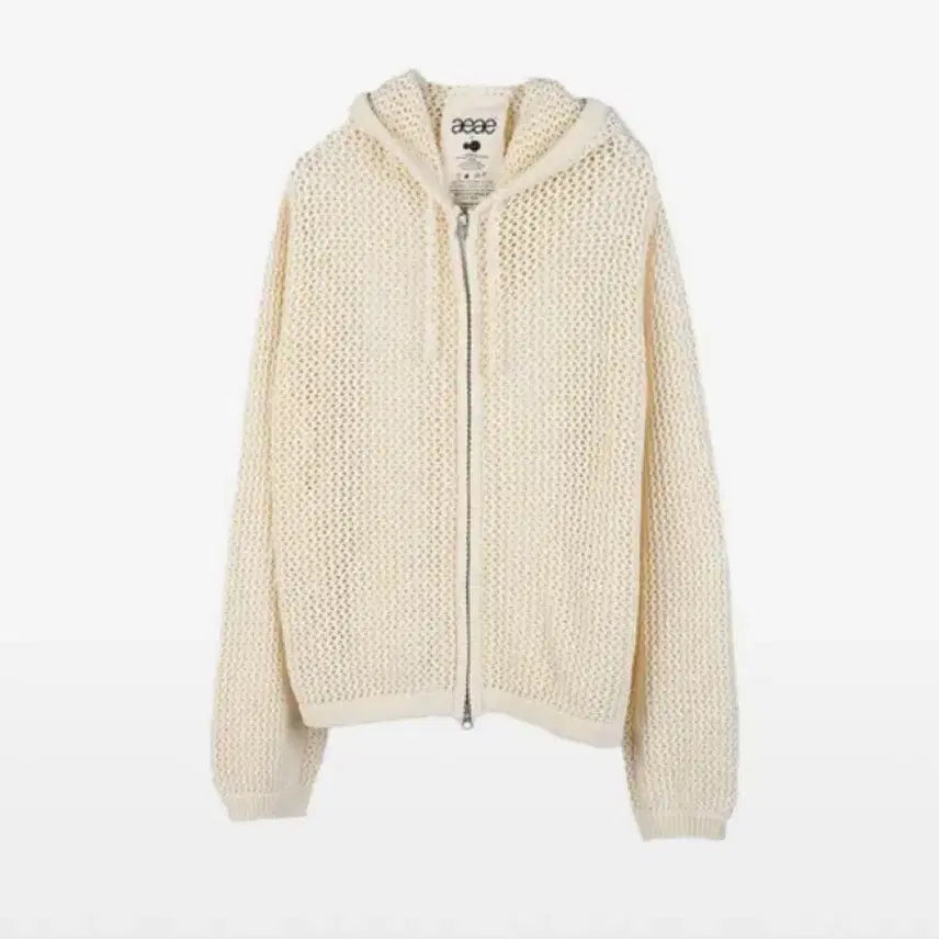 [BUNJANG] AEAE Ivory Knit Hooded Zip-Up Size 2 / aeae 아이보리 니트 후드집업 2사이즈