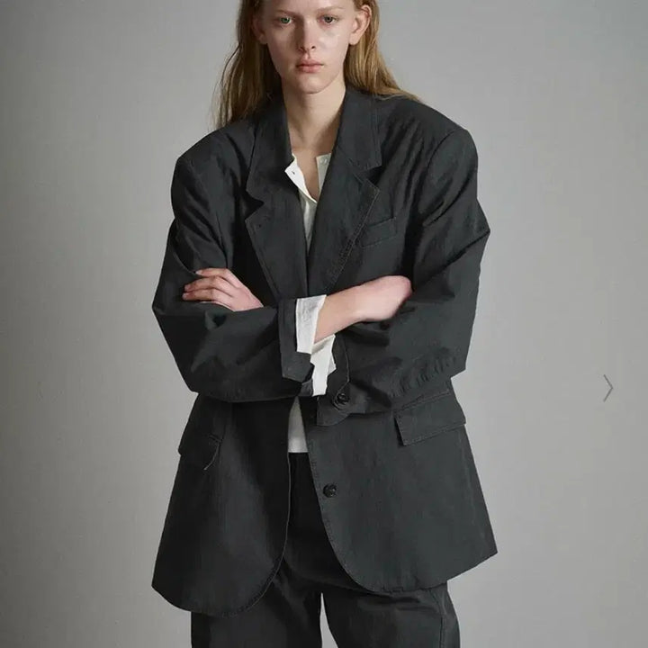 [BUNJANG] Facade Pattern Vintage Cotton Jacket Charcoal M / 파사드패턴 빈티지 코튼 재킷 차콜 M
