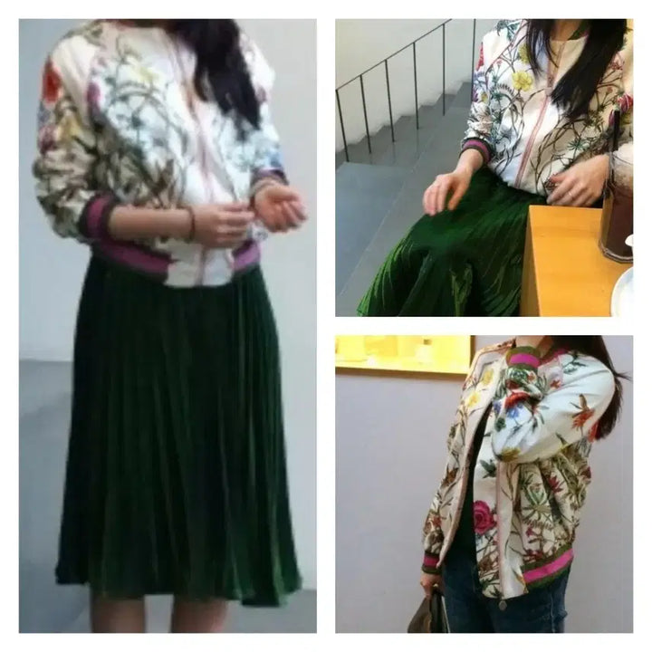 [BUNJANG] Floral Pattern Blouson Jacket / 꽃패턴 블루종 (F)