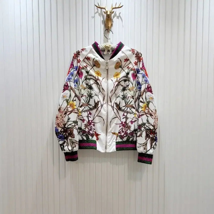 [BUNJANG] Floral Pattern Blouson Jacket / 꽃패턴 블루종 (F)