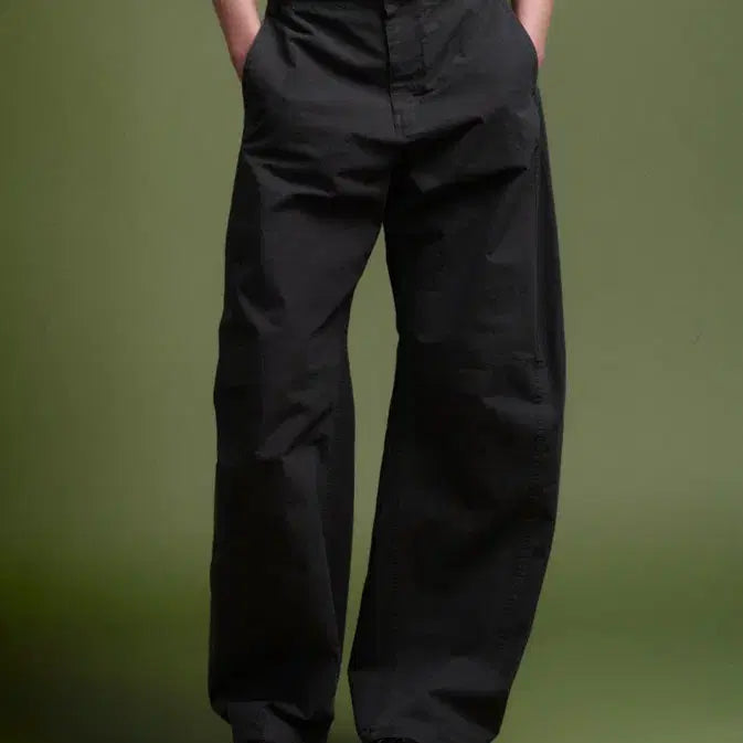 [BUNJANG] Passage Pattern Vintage Cotton Barrel Pants Charcoal M / 파사드패턴 빈티지 코튼 배럴 팬츠 차콜 M