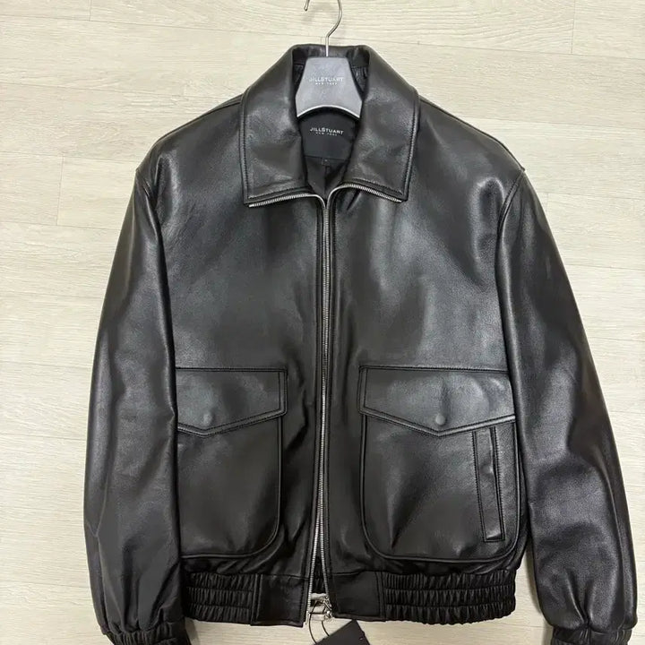 [BUNJANG] Jill Stuart Real Leather Collar Blouson Jumper / (새제품) 질스튜어트 리얼 레더 카라 블루종 점퍼