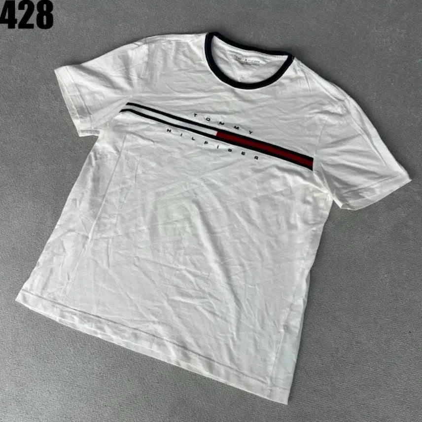[BUNJANG] Tommy Hilfiger White T-Shirt (M) / 타미힐피거 화이트 반팔 티셔츠 m
