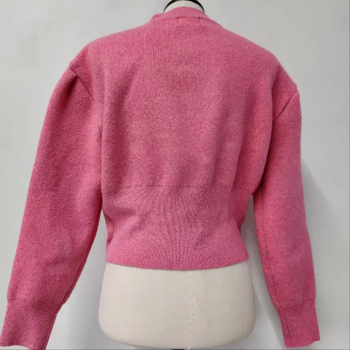 [BUNJANG] Marithe Francois Girbaud Classic Logo Crop Knit Pink / [정품] 마리떼 프랑소와 저버 클래식 로고 크롭 니트 핑크