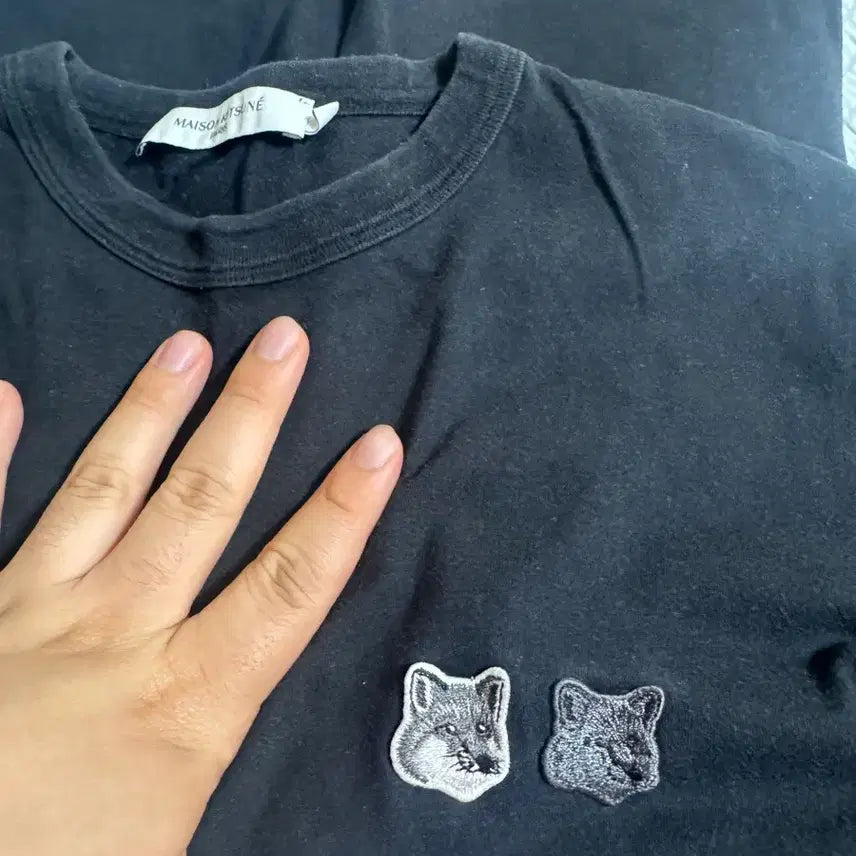 [BUNJANG] Maison Kitsuné Double Fox Head Patch T-Shirt Black S / 메종키츠네 더블 폭스 블랙 티셔츠 판매