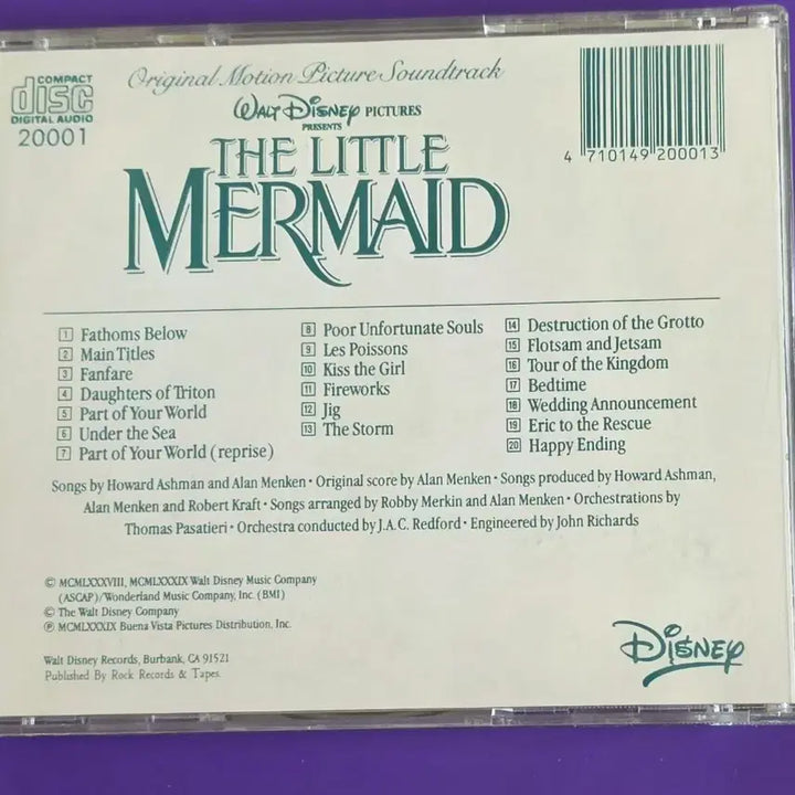 [BUNJANG] The Little Mermaid OST Disney Soundtrack Import (Unsealed) / [개봉/CD] 인어공주 OST 디즈니 사운드트랙 수입
