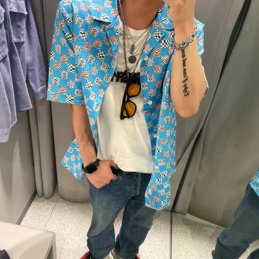 [BUNJANG] Louis Vuitton Hawaiian Shirt / L)정품 루이비통 하와이안 셔츠