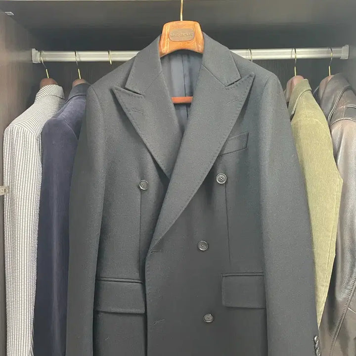 [BUNJANG] Suit Supply Wool Cashmere Black Double Breasted Coat / 수트 서플라이(SUIT SUPPLY) 울캐시미어 블랙 더블 브레스티드코트
