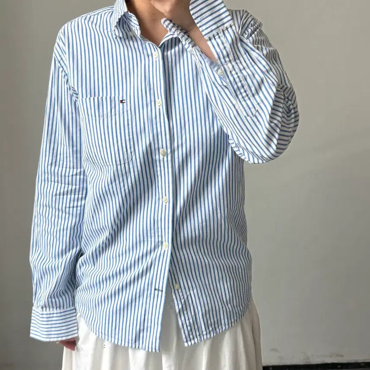 [BUNJANG] Tommy Hilfiger Striped Shirt / [M] 타미힐피거 스트라이프 셔츠