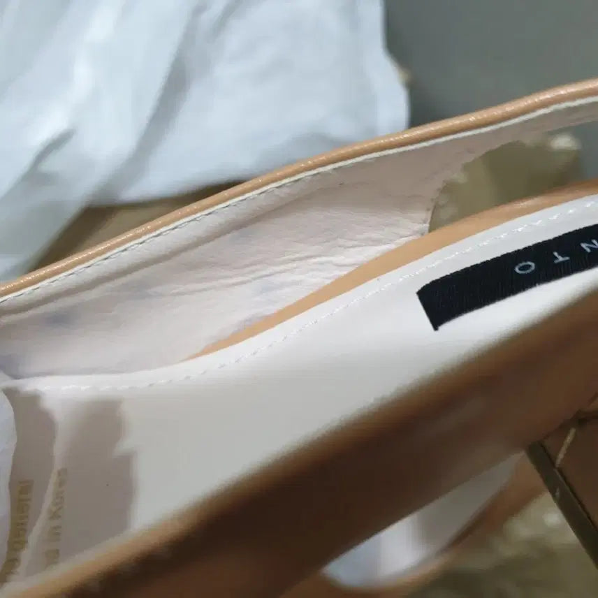 [BUNJANG] Beige Camel Slingback Heels Mules - Size 230 / [새상품,230] 베이지 카멜 슬링백 힐 뮬