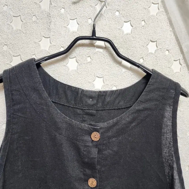 [BUNJANG] Black 100% Linen Vest - Women&