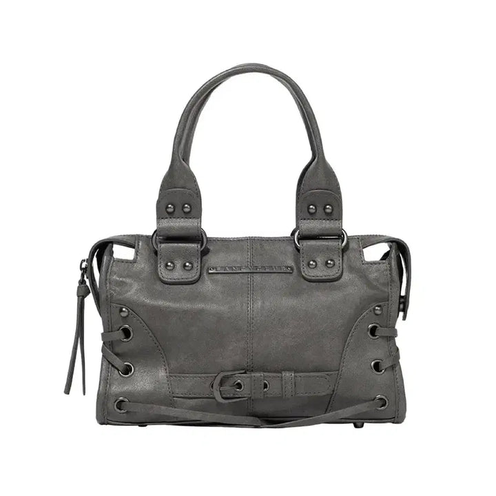 [BUNJANG] Fancy Club Belted Washed Leather Mini Bag Grey / 팬시클럽 fancy club 벨티드 워싱 레더 미니 백 그레이