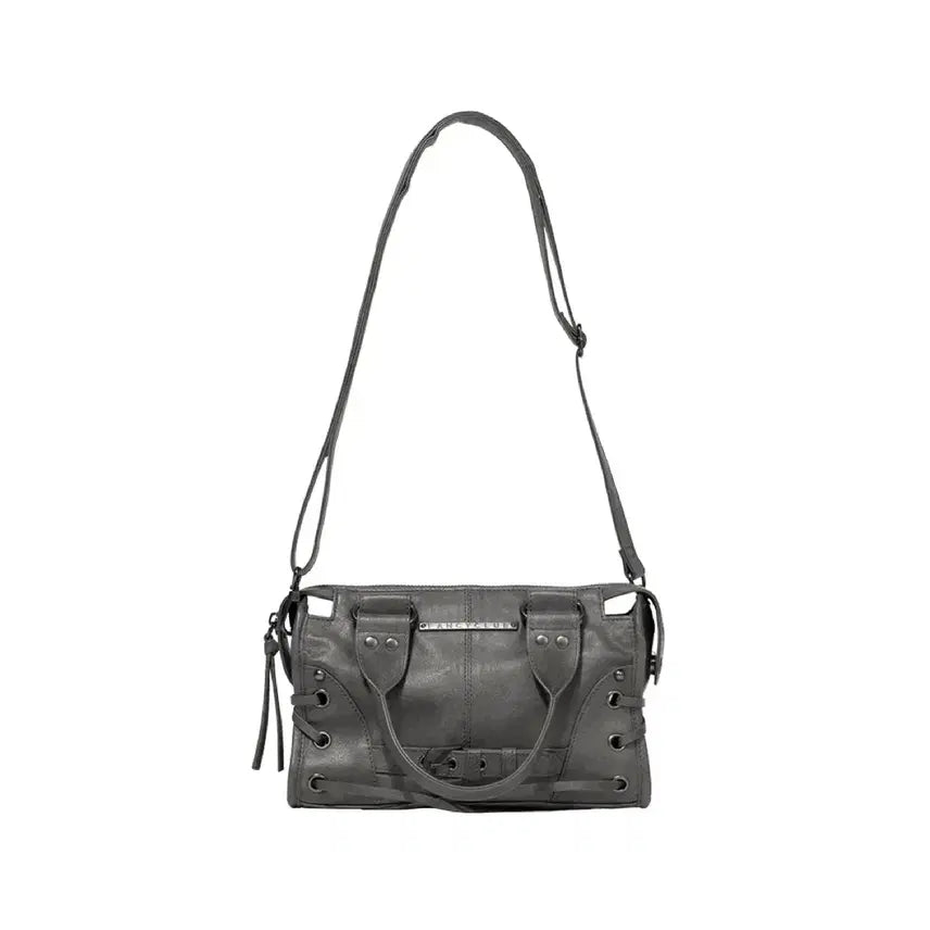 [BUNJANG] Fancy Club Belted Washed Leather Mini Bag Grey / 팬시클럽 fancy club 벨티드 워싱 레더 미니 백 그레이