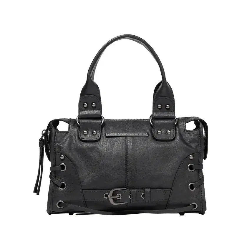 [BUNJANG] Fancy Club Belted Washed Leather Mini Bag Black / 팬시클럽 fancy club 벨티드 워싱 레더 미니 백 블랙