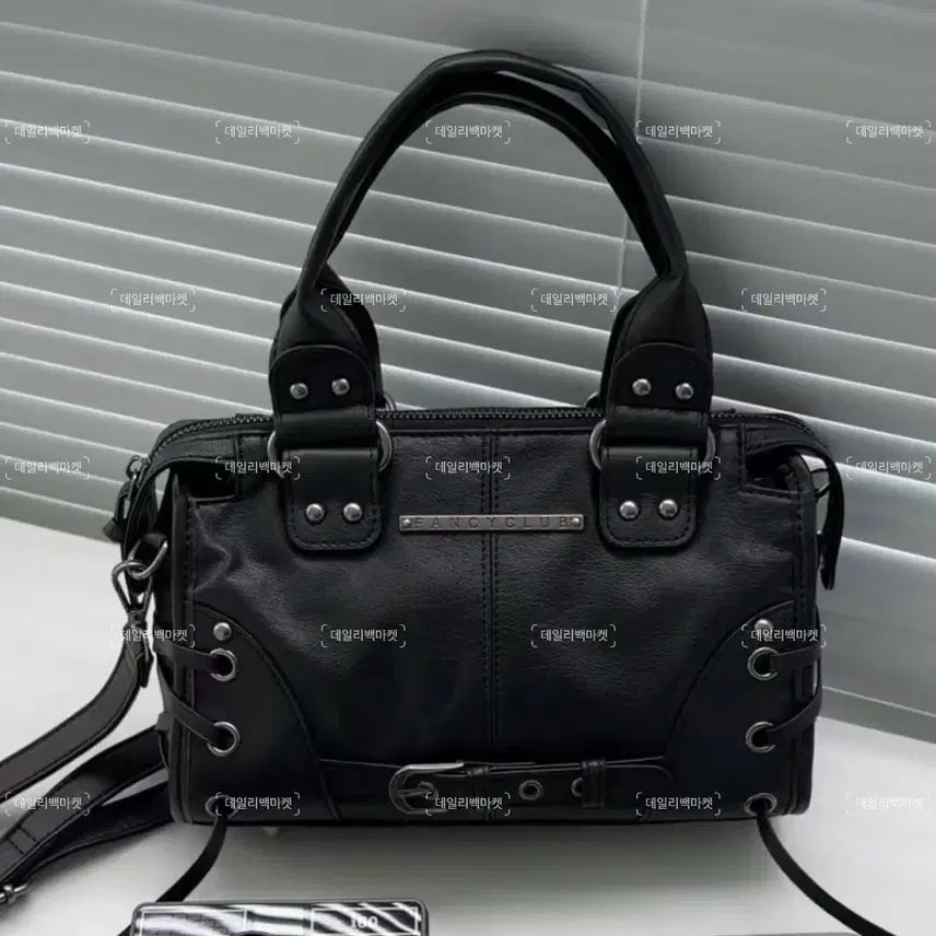 [BUNJANG] Fancy Club Belted Washed Leather Mini Bag Black / 팬시클럽 fancy club 벨티드 워싱 레더 미니 백 블랙