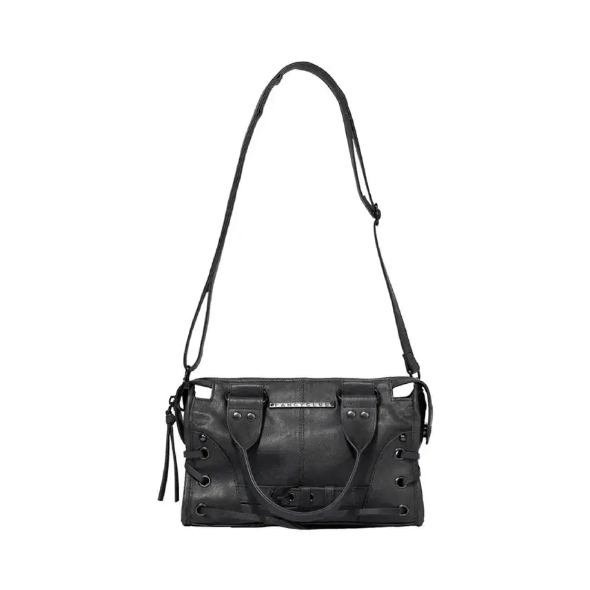 [BUNJANG] Fancy Club Belted Washed Leather Mini Bag Black / 팬시클럽 fancy club 벨티드 워싱 레더 미니 백 블랙