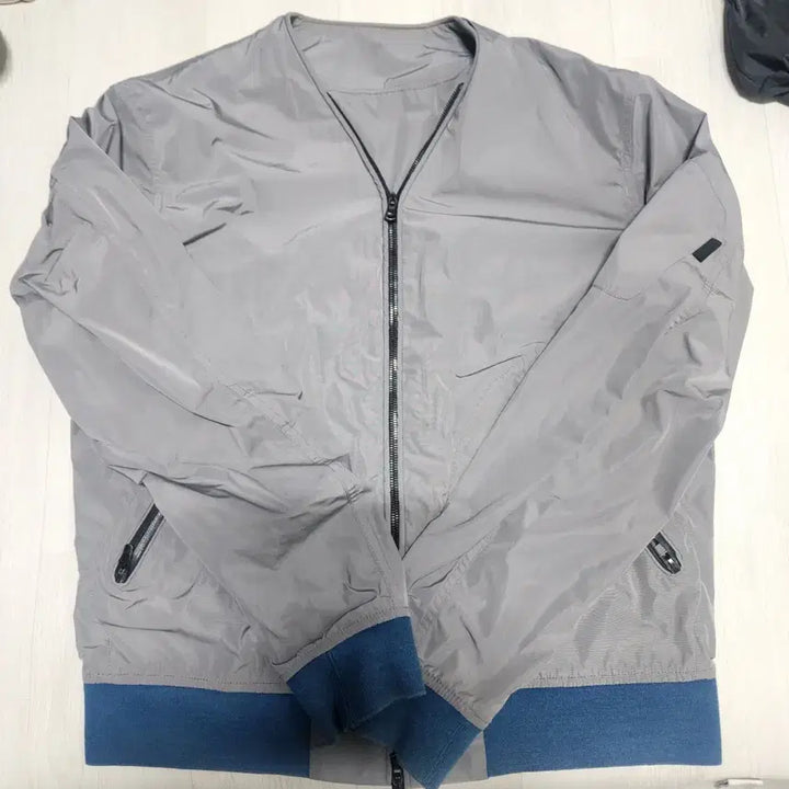 [BUNJANG] Solid Homme (Woo Young Mi) Grey Bomber Jacket / 솔리드옴므 (우영미) 그레이 봄버 자켓 점퍼 50(XL정도)