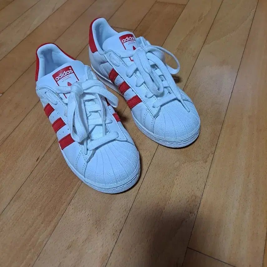 [BUNJANG] Adidas Superstar Sneakers White/Red / 아디다스 슈퍼스타 흰/빨 스니커즈
