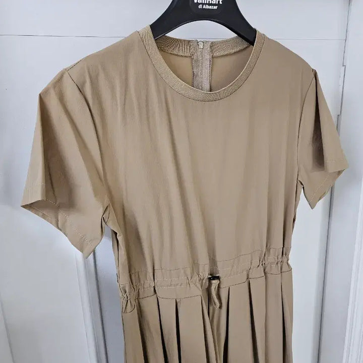 [BUNJANG] Basic Round Neck Woven String Dress / 베이직 라운드넥 우븐 스트링 원피스