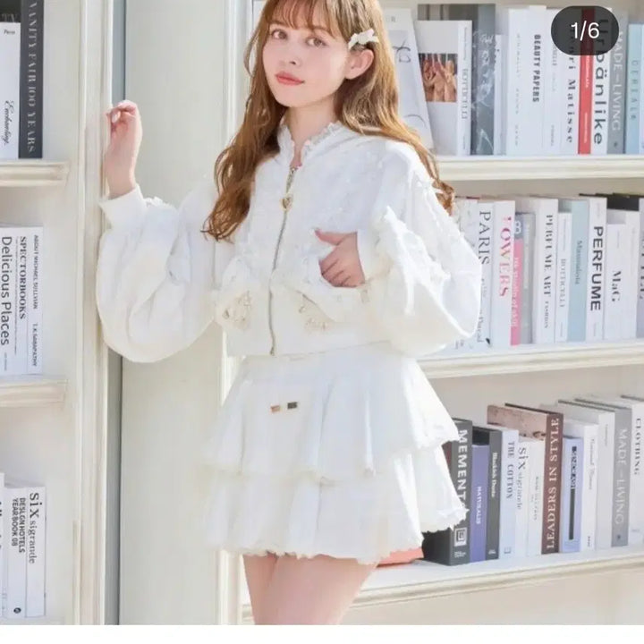 [BUNJANG] Lizlisa Ribbon Hoodie Set-up (White) / 리즈리사 리본 후드티 셋업 (화이트)