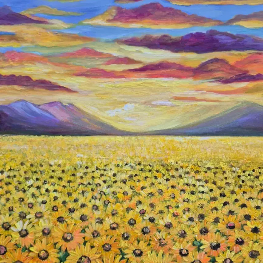 [BUNJANG] Sunflower Field at Sunset - Oil Painting / 빛의 계절