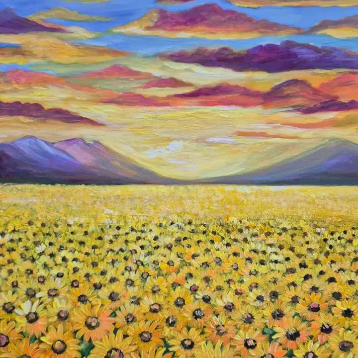 [BUNJANG] Sunflower Field at Sunset - Oil Painting / 빛의 계절