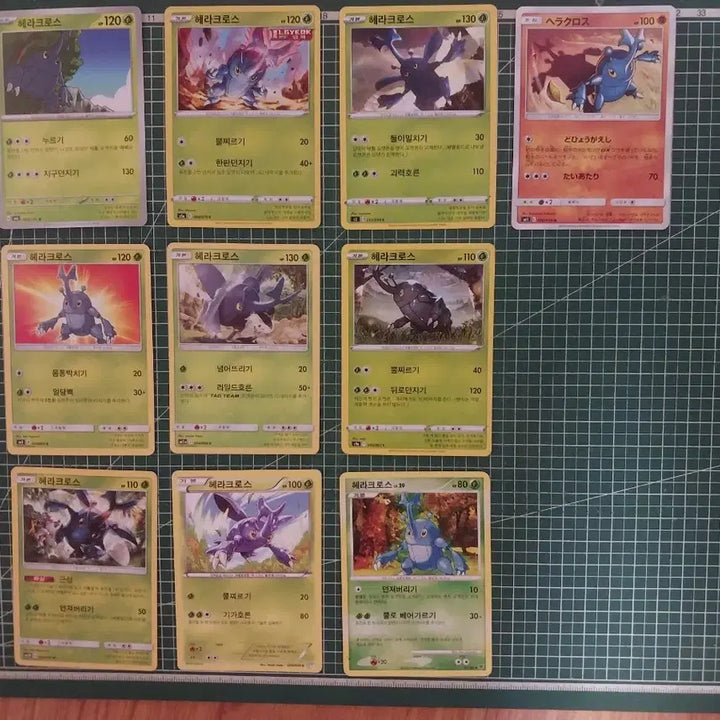 [BUNJANG] Pokemon Card Heracross Normal Card Set (10 Types) / 포켓몬카드 헤라크로스 일반카드 10종 일괄
