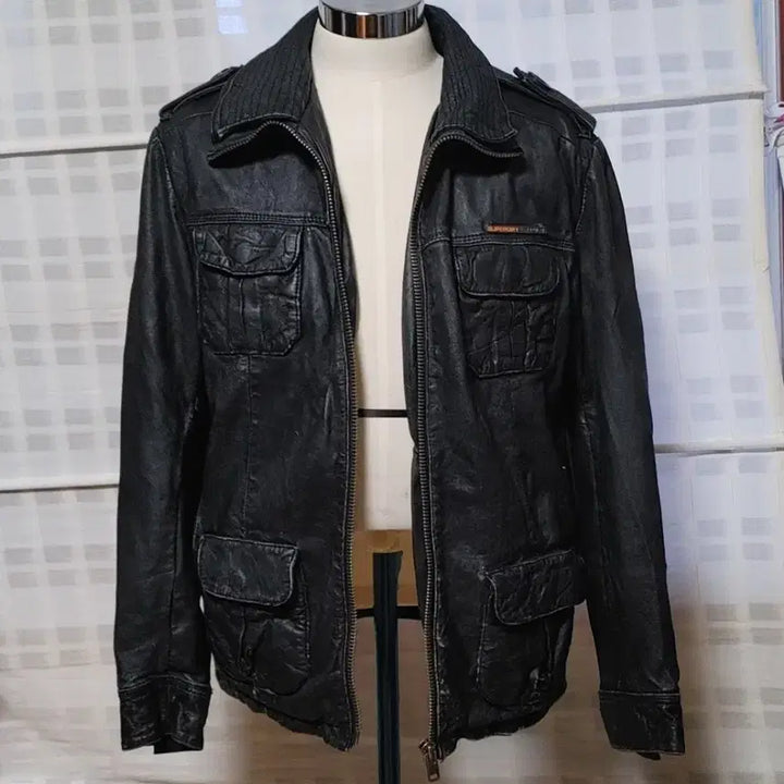 [BUNJANG] Superdry Vintage Leather Jacket (Black, Size L) / (100% 가죽) 슈퍼드라이 빈티지 가죽 자켓 L (100~105)